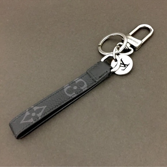 LOUIS VUITTON Eclipse Porte Cles Dragonne Key Ring Charm Authentic - Picture 4 of 9